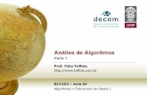 Análise de Algoritmos - Universidade Federal de Ouro Pretoparte_1).… · • Teorema: Qualquer algoritmo para encontrar o maior elemento de um conjunto com n elementos, n ≥ 1,