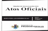 ÓRGÃO DE DIVULGAÇÃO DOS Atos Oficiaisl2fsistemasweb.com.br/prudentopolis.pr.gov.br/... · Feminino, a partir de 10 de dezembro de 2012, pelo período de 180 (cento e oitenta)