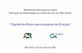 “Capital de Risco para projetos de Energia” · 11 Exemplos de projetos(1) sendo analisados zArgentina – Sistema alternativo de refrigeração visando (i) economia de energia