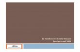Le marché automobile français janvier à mai 2016 · janvier à mai 2016 mai 2016 VL (VP + VUL) : + 23,1 % ... 01/06/2016 *Pour recevoir le baromètre des commandes dans la 1ère