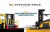 RESPONSABILIDADE CORPORATIVA - Hyster · 2017-10-02 · de nossos clientes. Essas soluções incluem acessórios e fontes de energia com células de combustível a hidrogênio, fornecidos