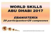 WORLD SKILLS ABU DHABI 2017 · FELICIDADES . WORLD SKILLS ABU DHABI 2017 EBANISTERÍA 29 participantes=29 campeones . Age: 22 Competing in: Cabinetmaking Country/Region: Denmark Jacob