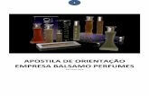 APOSTILA DE ORIENTAÇÃO EMPRESA BALSAMO PERFUMES · 2014-08-17 · Esta apostila tem por finalidade ajudar os novos Consultores da empresa Balsamo Perfumes a darem os primeiros passos