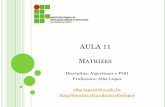 AULA 11 MATRIZES - IFRNdocente.ifrn.edu.br/.../Aula11Matrizes.pdfUma estrutura de dados que contém várias variáveis do mesmo tipo Qual a diferença de vetores para matrizes? Vetores