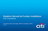 Relatório Mensal de Fundos Imobiliários Citi Corretora€¦ · Relatório Mensal de Fundos Imobiliários Citi Corretora Cauê Pinheiro, CNPI, Larissa Nappo, CNPI-P & Yuri Medeiros,