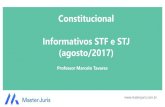 Constitucional Informativos STF e STJ (agosto/2017)...Na ADI 346, sustenta-se violação ao princípio federativo e à autonomia municipal, uma vez que caberia à Lei Orgânica do