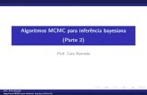 Algoritmos MCMC para inferência bayesiana (Parte 2)cnaber/aula_MCMC_P2_IB_2S_2013.pdf · Algoritmos MCMC para infer^encia bayesiana (Parte 2) Gr a co da estat stica de Gelman-Rubin