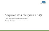 Arquivo das eleições 2015€¦ · 2015: ano de eleições legislativas! •Arquivar hoje para termos amanhã •Arquivo.pt faz recolhas seletivas acerca de eventos de relevância