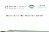 Relatório de Gestão 2013 - IGOT · Relatório de Gestão 2013 Abril de 2014 1 . Ficha Técnica ... Maria Lucinda Fonseca (Pres.) Assembleia da Área de Investigação e Desenvolvimento