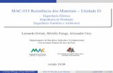 MAC-015 Resistência dos Materiais – Unidade 01 · 2016-08-19 · MAC-015 Resistência dos Materiais – Unidade 01 Engenharia Elétrica Engenharia de Produção Engenharia Sanitária