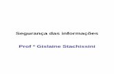 Segurança das informações Prof ª Gislaine Stachissini · 2012-03-26 · Controle de acesso O usuário ﬁnal usa uma senha para acessar sistemas ou arquivos especíﬁcos. Muitas