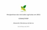 Perspectivas dos mercados agrícolas em 2015 COSAG/FIESPaz545403.vo.msecnd.net/uploads/2015/03/apresentacao...2 Projeções Diferença para o crescimento de 2015 projetado em outubro/14