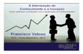 francisco Veloso FCT 12-12€¦ · Empreendedorismo – Contexto de C&T • Formar, atrair e reter pessoas de excelência e apoiar a valorização económica do seu capital humano