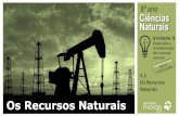 Apresentação do PowerPoint - José Carlos Morais · dos recursos naturais Unidade 5 Ciências 8º ano Naturais 5.1. Os Recursos Naturais Os Recursos Naturais Bens que o Homem utiliza