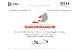 Esse 850 Swiss Open Championship - ycas.ch · Esse 850 Swiss Open Championship September, 15–18. 2016 Ascona, Switzerland . YACHT CLUB ASCONA ... Incoming and launching of boats