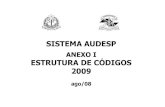 Anexo I Estrutura-de-Codigos-Sistema-Audesp-2009 · anexo i - estrutura de cÓdigos audesp - para o exercÍcio de 2009 página 4 codificaÇÃo nome do cÓdigo natureza tipo sistema