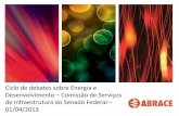 Ciclo de debates sobre Energia e...Ciclo de debates sobre Energia e Desenvolvimento – Comissão de Serviços de Infraestrutura do Senado Federal – 01/04/2013 Agenda I - COMISSÃO