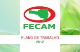 2012...O Plano de Trabalho para o ano de 2012 da Federação Catarinense de Municípios – FECAM está di-vidido em três eixos estratégicos: (1) Fortalecimento da representatividade