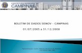BOLETIM DE DADOS SISNOV – CAMPINAS 01/07/2005 a ......BOLETIM DE DADOS SISNOV – CAMPINAS 2008 (01/07/2005 a 31/12/2008) O SISNOV é um sistema institucional, de acesso restrito