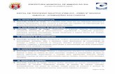 EDITAL DE PROCESSO SELETIVO PÚBLICO - PMMS Nº 001/2013 ... · Descrição sumária do Cargo: processos de compras, englobando emissão de pedidos de compra, controles, acompanhamento