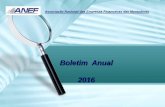 Boletim Anual 2016anef.com.br/administrador/files/pdfs/44f0b228f5a22d44a35... · 2017-05-03 · que em dezembro de 2015 era de 41,7 e passou para 42,4 meses em dezembro/2016. Prazo