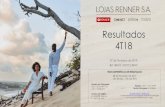 Resultados 4T18 - Valor Econômico€¦ · 02 07 de fevereiro de 2019 –LOJAS RENNER S.A. (B3: LREN3; USOTC: LRENY), maior varejista de moda no Brasil, anuncia seus resultados do