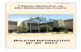 Boletim Informativo Nº 30 - 2017 - …leg.camarasbc.sp.gov.br/arquivos/ce530bb10408acdd7fdc...Boletim Informativo Nº 30 - 2017 Câmara Municipal de São Bernardo do Campo 1º de