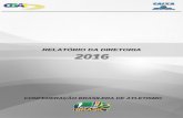 RELATÓRIO DA DIRETORIA 2016 - CBAt · Campeonatos Pan-Americanos de Cross Country ... Recordes Brasileiros Indoor e Outdoor Homologados em 2016 ... ALUÍZIO HUMBERTO AYRES DA CRUZ