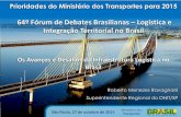 64º Fórum de Debates Brasilianas Logística e Integração ... · Rio Grande Campo dos ... Açailândia Salvador Guanambi Anápolis Corinto Estrela D’Oeste Dourados Aguiarnópolis