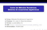 Curso de Métodos Numéricos. Sistema de …...beamer-tu-logo Introduccion´ Notacion matricial´ Soluci´on de sistemas de ecuaciones peque nos (˜ n 3) Representaci´on de una matriz