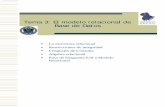 Tema 3: El modelo relacional de Base de Datosdecsai.ugr.es/~mbautis/biblio/tema3-2004-2005.pdf · Paso de Diagrama E/R al Modelo Relacional: Tipos de Relación Traducción de un TIPO