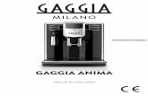 GAGGIA ANIMA - Hot Coffee · tenha o sabor genuíno do café italiano. Função de economia energética A máquina para café expresso totalmente automática Gaggia é projetada como