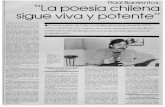 La poesia chilena sigue viva y potente · poesie 16rica. can repre~entante~ CO. mo Jaime Guezada; el lnrismo con to. ques de coloquislisma. en el CBSO de Floridor P4rez; una paasis