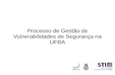 Processo de Gestão de Vulnerabilidades de Segurança na UFBA · 12.6 Gestão de vulnerabilidades técnicas – Objetivo: Prevenir a exploração de vulnerabilidades técnicas. –