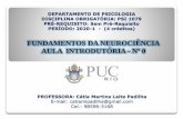 FUNDAMENTOS DA NEUROCIÊNCIA AULA INTRODUTÓRIA - Nº 0bio-neuro-psicologia.usuarios.rdc.puc-rio.br/... · PROFESSORA: Cátia Martins Leite Padilha E-mail: catiamlpadilha@gmail.com