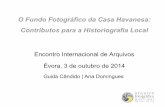 O Fundo Fotográfico da Casa Havanesa: Contributos para a ...eiarquivos2014.weebly.com/uploads/2/6/0/6/26068081/... · O Arquivo Fotográfico Municipal da Figueira da Foz Organicamente