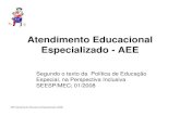 Atendimento Educacional Especializado - AEE · 2020-01-10 · Ensino Médio Ensino Superior Ed. de Jovens e Adultos Educação Indígena Educação do Campo Educação Quilombola.