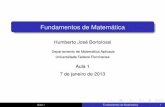Fundamentos de Matemática€¦ · Aula 1 Fundamentos de Matemática 4. Programação e Avaliação Programação:O curso terá aulas expositivas com o instrutor às segundas, quartas