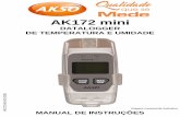AK172 mini - Akso · 2) Posicione o datalogger no local onde a temperatura e a umidade relativa serão registradas; 3) Mantenha pressionado o botão Temp|%RH até a indicação REC
