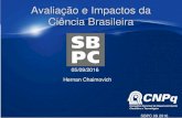 Avaliação e Impactos da Ciência Brasileira...SBPC 09 2016 SINOPSIS Avaliação e Impactos Avaliações de conjuntura O cenário da pesquisa no Séc. XXI O Estado atual da Ciência