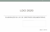 LDO 2020 - Prefeitura de Rio Preto · 2 Reservas de Contingência: Como o próprio nome diz, é reserva para uma contingência, ou seja, para um evento incerto no futuro. A Reserva