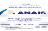 ISSN - 2618350 - Fapan · 1º ENIESP – Encontro Internacional de Ensino Superior do Pantanal ANAIS – ISSN 2618350 2017, Encontro Internacional de Ensino Superior do Pantanal –