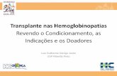 Transplante nas Hemoglobinopatias - SBTMO 2018sbtmo2018.com.br/wp-content/uploads/2018/08/03-08... · AS HEMOGLOBINOPATIAS Hemoglobinopatia No. RN/Ano Anemia Falciforme (SS) 217.331