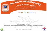 Roda de discussão - UFRGS · Roda de discussão Alimentação Saudável: O que isso tem a ver com Sustentabilidade? Porto Alegre, 14 de outubro de 2015 Qual a relação entre a ...