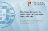 Medidas de apoio às empresas na resposta ao COVID-19 · 2020-03-25 · Obrigação das empresas Principais medidas de apoio Entrega das retenções na fonte de IRS Entrega de pagamentos