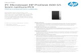 (com ranhura PCI) PC Microtower HP ProDesk 600 G5Folha de Dados PC Microtower HP ProDesk 600 G5 (com ranhura PCI) Potente e preparado para a expansão Equipado para empresas, o PC