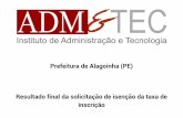 Prefeitura de Alagoinha (PE) Resultado final da solicitação de …€¦ · 437280 jenniffer karynne da silva cavalcante deferido - 432687 jessica daiane cabral da silva deferido
