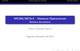 MC504/MC514 - Sistemas Operacionaisislene/2s2013-mc514/barbeiro/...Introdu˘c~aoImplementa˘c~ao com sem aforosMultiplos barbeiros MC504/MC514 - Sistemas Operacionais Barbeiro dorminhoco