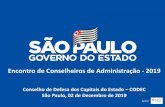 Encontro de Conselheiros de Administração - 2019 · Conselho de Administração – Estatuto Social das Empresas Estatais Paulistas “Artigo 14 - Além das atribuições previstas