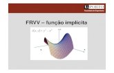 FRVV – função implícitamines/AM2/Teoricas/FRVV_parte6...Faculdade de Engenharia AM2 FRVV – função implícita Caso de 1. 2 variáveis 2. n variáveis 1. 2 variáveis define